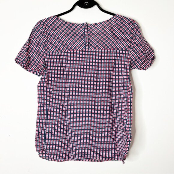 Tommy Hilfiger Women's Blouse short sleeve Square neck Geometric Print Size US 4 - Picture 13 of 14